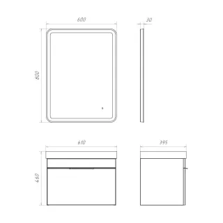 Тумба с раковиной Comforty Кама 00-00018655 60 см белый глянец