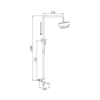 Душевая стойка с термостатом Shevanik S3096 хром