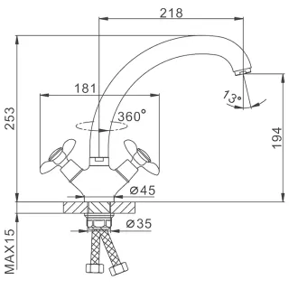 Смеситель для кухни Frap F42731-B хром
