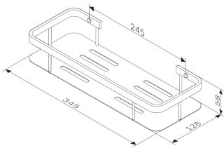 Полка для душа прямая двойная Am.Pm Sense L чёрный матовый A7453222