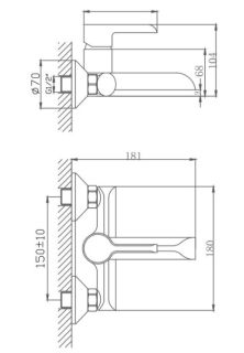 Смеситель для ванны Haiba HB60805-8 белый
