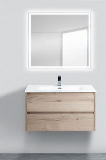 Тумба под раковину BelBagno подвесная 90x50см Rovere Galifax Bianco KRAFT-900-2C-SO-RGB