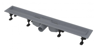 Душевой лоток AlcaPlast с порогами для перфорированной решетки или решетки под кладку плитки 75см серый APZ12-750