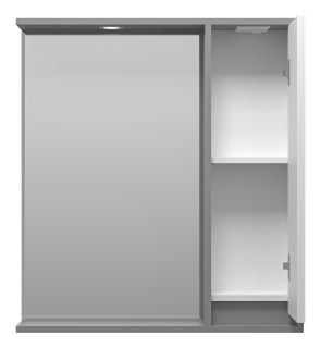 Зеркальный шкаф с подсветкой Brevita Balaton BAL-04075-01-01П правый 75см белый/серый