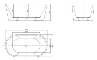 Акриловая ванна BelBagno отдельностоящая, белая BB202-1600-800