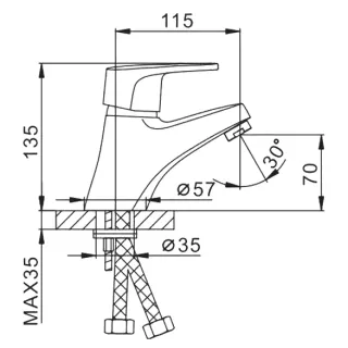 Смеситель для раковины Frap F1050 Хром
