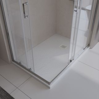 Душевой поддон BelBagno UNO TRAY-MR-UNO-AH-100/80-35-W-BO из искусственного мрамора в комплекте с сифоном