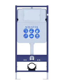 Комплект SET AQUATEK КЛАССИК-015 4в1 унитаз с инсталляцией кнопкой и сиденьем микролифт