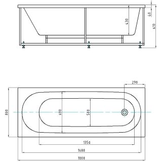 Акриловая ванна Aquatek Оберон OBR180-0000141 180х80 см