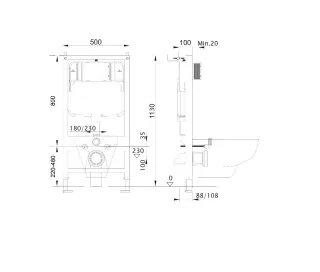 Комплект SET AQUATEK ЛЕЯ cm-011 4в1 унитаз с инсталляцией кнопкой и сиденьем микролифт
