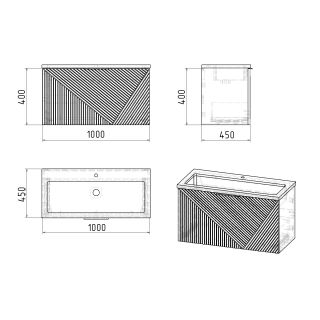 Тумба под раковину Grossman Блисс 1010050 100 см подвесная цвет белый