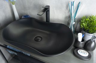 Раковина Gid Bm9175 53333 накладная черная матовая 66.5x41x12