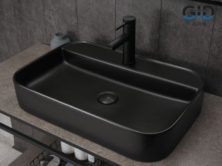 Раковина Gid Bm9660 53376 накладная черная матовая 60x40x11