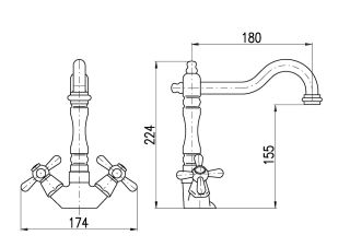 Смеситель для кухни Rav Slezak Morava Retro MK120.5/8BC хром белый