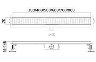 Душевой лоток Haiba HB93600 60см сатин