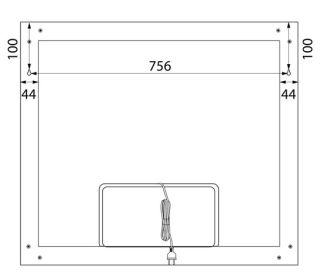 Зеркало с подсветкой IDDIS Slide SLI8000i98 80см чёрный