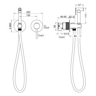 Гигиенический душ со смесителем Timo Saona 2339/17SM с защитой от ожогов золото матовое