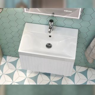 Тумба под раковину подвесная Velvex Compo tp.COM.9696.60.1Y белый глянец, 60 см