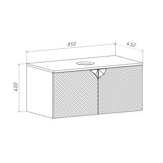Тумба RUNO Андорра 85 кашемир серый дуб какао подвесная под накладной умывальник (00-00002017)