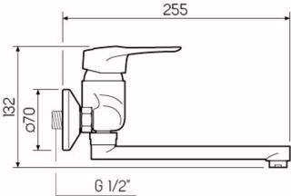 Настенный смеситель для кухни РМСSL55-005 хром