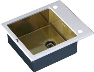 Мойка кухонная Zorg Inox Glass GL-6051-WHITE-BRONZE