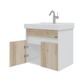 Подвесная тумба под раковину Санта Мира 700477 60 см дуб австрийский/белый