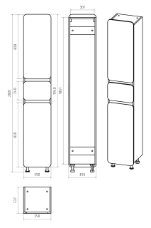 Напольный шкаф - пенал Misty Чегет 35см левый белый