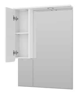 Зеркальный шкаф с подсветкой Misty Чегет 75см левый белый