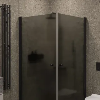 Душевой уголок на монопетле by Deonria U-90-89-6-GM-B 90x89см чёрный/графит матовый