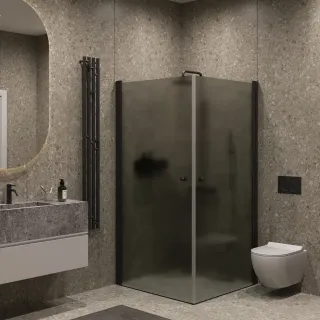 Душевой уголок на монопетле by Deonria U-90-89-6-GM-B 90x89см чёрный/графит матовый