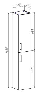 Пенал Bellezza Рона 30см белый 00000011747