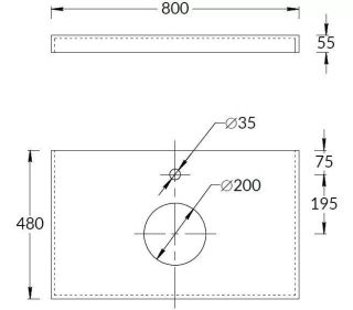 Столешница Kerama Marazzi Canaletto Про Чементо CN80.DD507320R 80 см синий тёмный матовый
