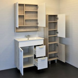 Тумба Comforty Клеон 75Н белый/дуб дымчатый 00-00004758