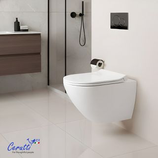 Унитаз подвесной Ceruttispa AMICI Aria Tornado CT11388 безободковый (490х335х340)