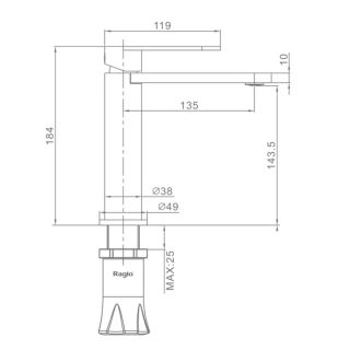 Смеситель для раковины Raglo R10.10.05 сатин
