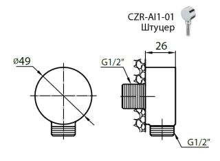 Шланговое подсоединение, золото Cezares CZR-AI1-03