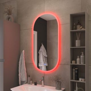 Зеркало Cezares 550x1050х30мм с контурной разноцветной подсветкой RGB и сенсорным выключателем CZR-SPC-ELS-550-1050-RGB-TCH