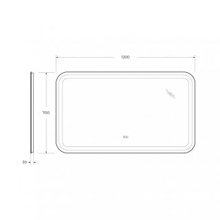 Зеркало Cezares с подсветкой и подогревом CZR-SPC-STYLUS-1200-700-TCH-WARM