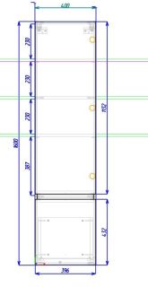 Шкаф подвесной Art&Max Techno 40x160см левый монти мрамор AM-Techno-1600-AC-SO-MR960-L