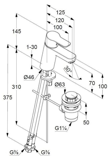 Душевой комплект Kludi Pure&Easy 3в1 378450565 хром