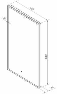 Зеркало с подсветкой Art&Max Sorrento 60x120см AM-Sor-600-1200-DS-F