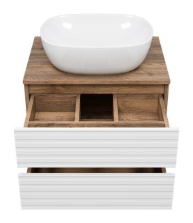 Подвесная тумба под раковину Brevita Dakota DAK-09060-19/01-2Я 60см дуб Галифакс олово/белый