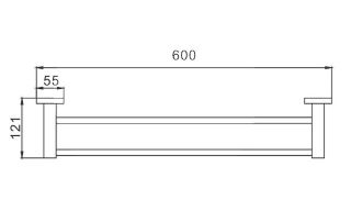 Полотенцедержатель Haiba HB8909 60см чёрный матовый