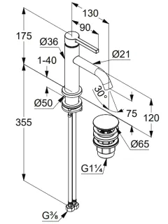 Смеситель для раковины Kludi Nova Fonte Pura 20266N015 брашированное золото