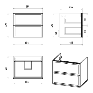 Подвесная тумба под раковину Brevita Verde 60 УТ000026837 зеленый