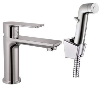 Смеситель для раковины с гигиеническим душем Haiba HB12505 хром