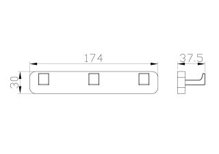 Вешалка с тремя крючками для ванной Wonzon & Woghand WW-9535 хром