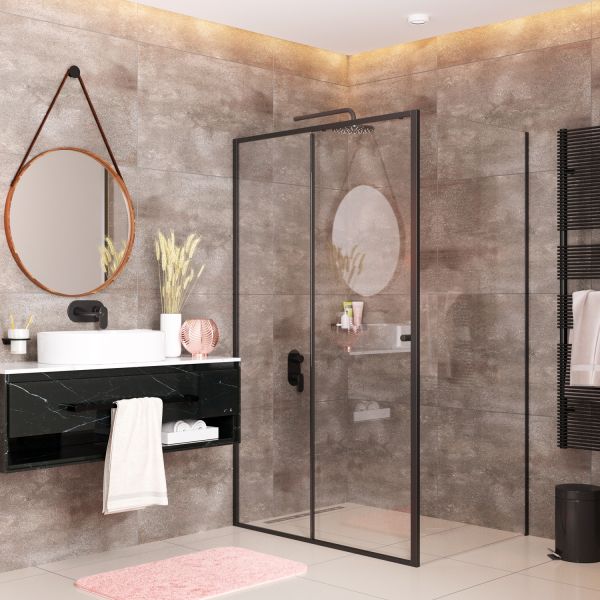 Душевой уголок Wasserkraft Dill 80x140см чёрный 61S35