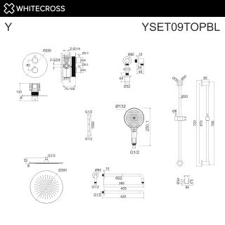 Душевой комплект термостатический WHITECROSS Y YSET09TOPNIB брашированный никель