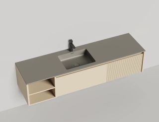 Подвесная тумба Salini Domino 27D118INA 180см эмаль с открытой полкой под встраиваемую раковину